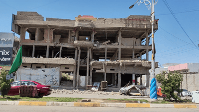 باڵەخانەیەک لە خورماتوو مەترسی رووخانی لەسەرە