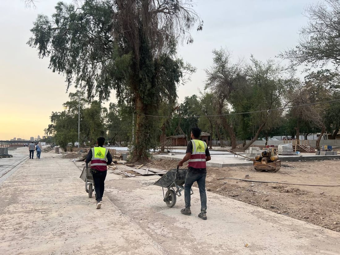 بغداد على موعد مع نافورة “أبو نؤاس” الراقصة.. الكورنيش يصل إلى كسرة دجلة (صور)