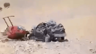 سقوط طائرة مروحية فوق جبل أزمر في السليمانية