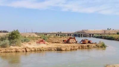 صور: بدأت أعمال توسعة نهر الزاب الأدنى لحماية شمال كركوك من الفيضان