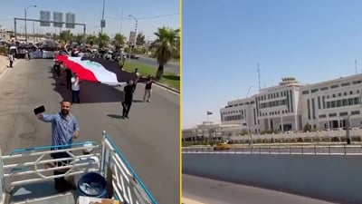 محاضرو كركوك ينتفضون مجدداً بعلم عراقي طوله 20 متراً.. و “موطني موطني”