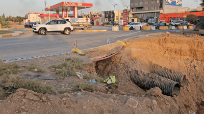 شەقامی 120 مەتری بە ئاڕاستەی هاتن بۆ عەنکاوە داخرا