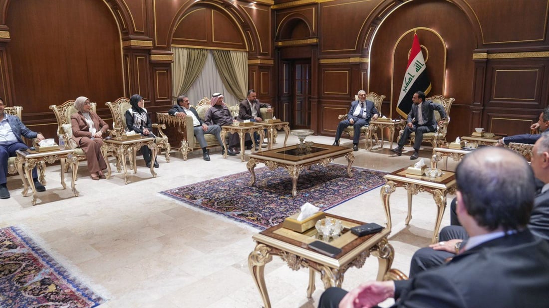 صور: الحلبوسي يجتمع بالمشهداني بعد انتخابه رئيساً للبرلمان