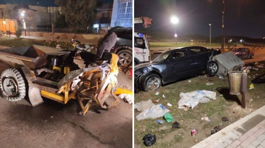 كان ذاهباً لعمله فجراً.. “جارجر” يصطدم بـ “دنبر” في أيسر الموصل