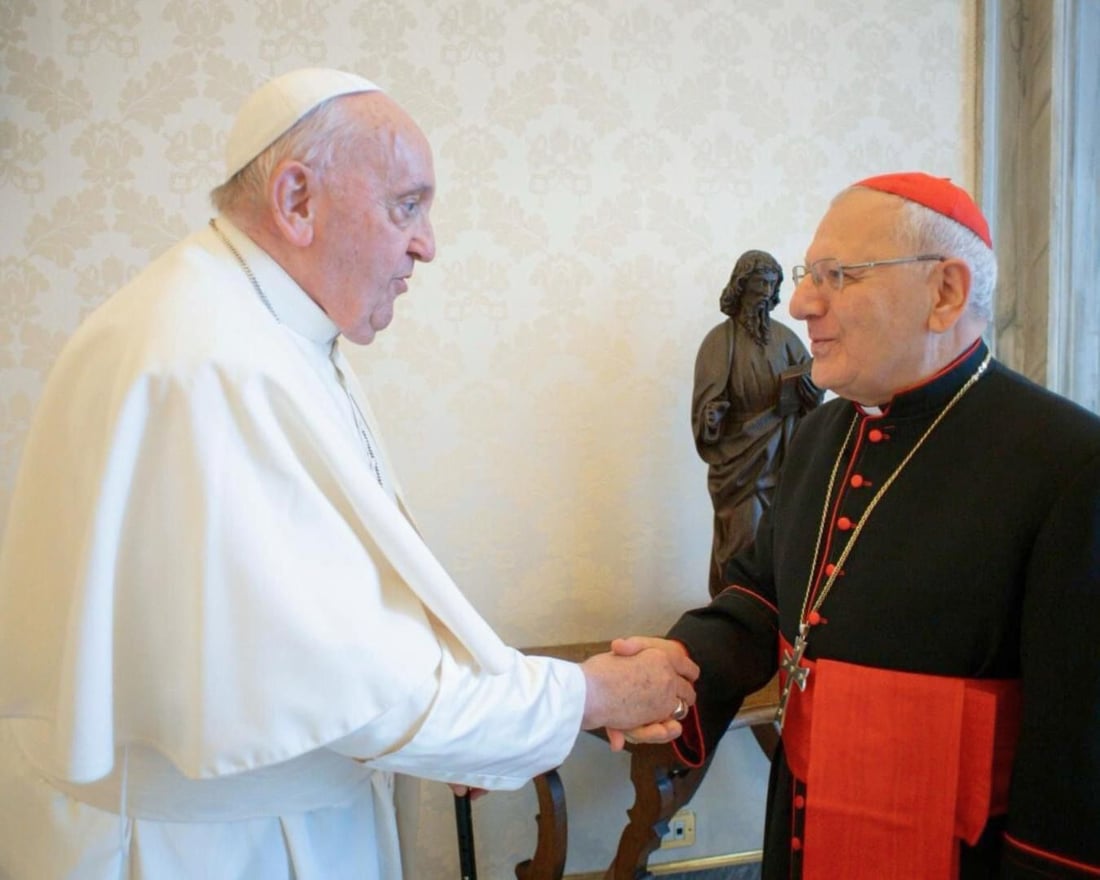 صور: بابا الفاتيكان يلتقي الكاردينال لويس ساكو في روما