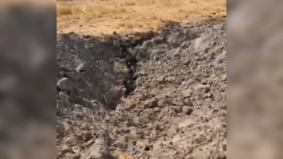 کەوتنەخوارەوەی تەنێک سێ مەتر قوڵایی دروستکردووە