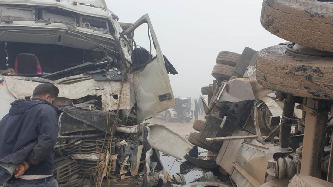 لە هەولێر پێکدادانی دوو بارهەڵگر و سێ ئۆتۆمبێل گیانلەدەستدانی کەسێکی لێکەوتەوە