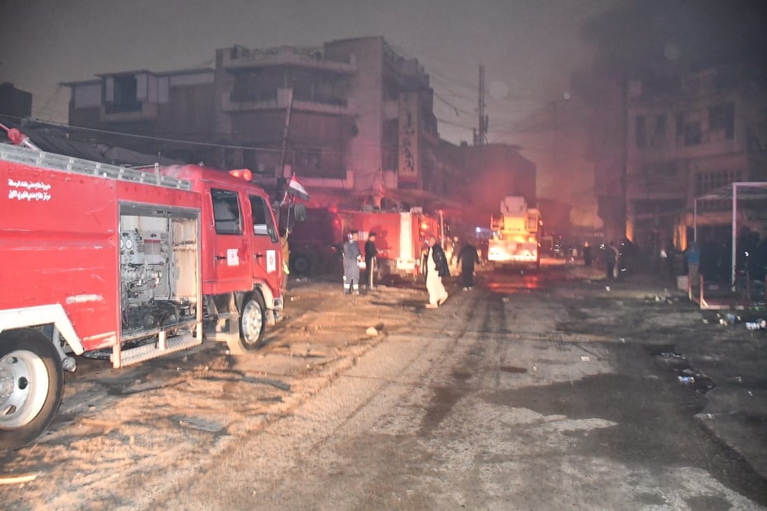 حريق يلتهم مبنى سينما غرناطة في بغداد