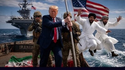 رجال دين يقفزون من السفن وبوارج أميركية تدمر خرج.. 4 تغريدات من ترامب