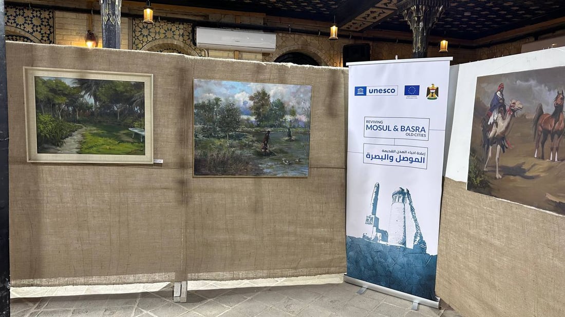 38 لوحة تشكيلية بفرشاة رسامي البصرة.. توثق معالم المدينة الشاخصة والمندثرة