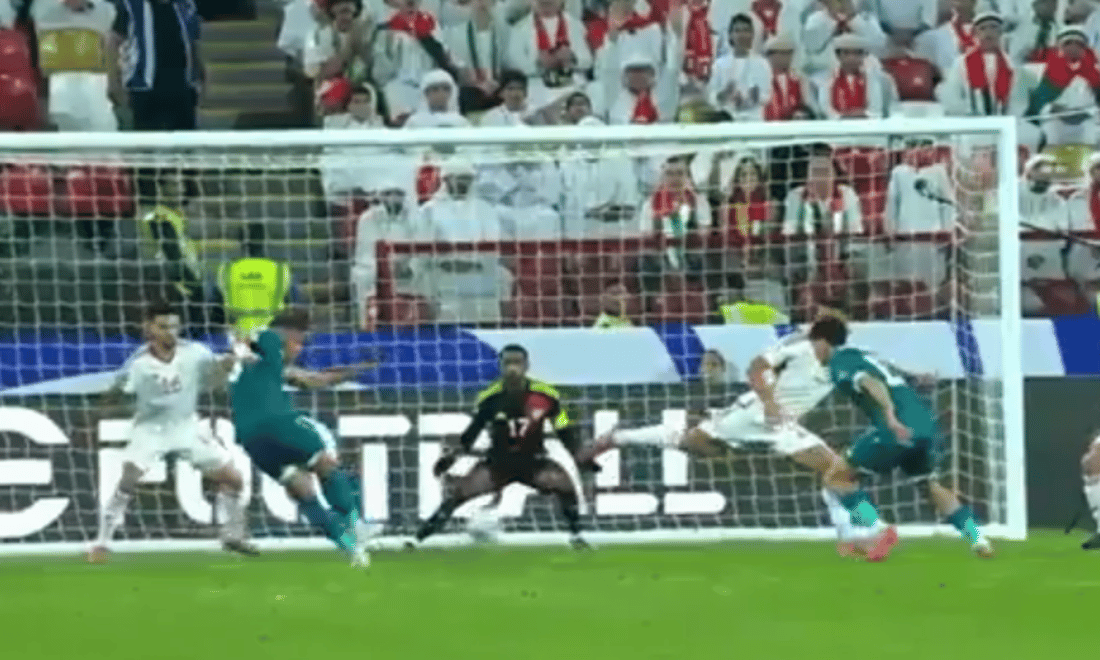 علي الحمادي يسجل هدف التقدم على الإمارات في أبو ظبي