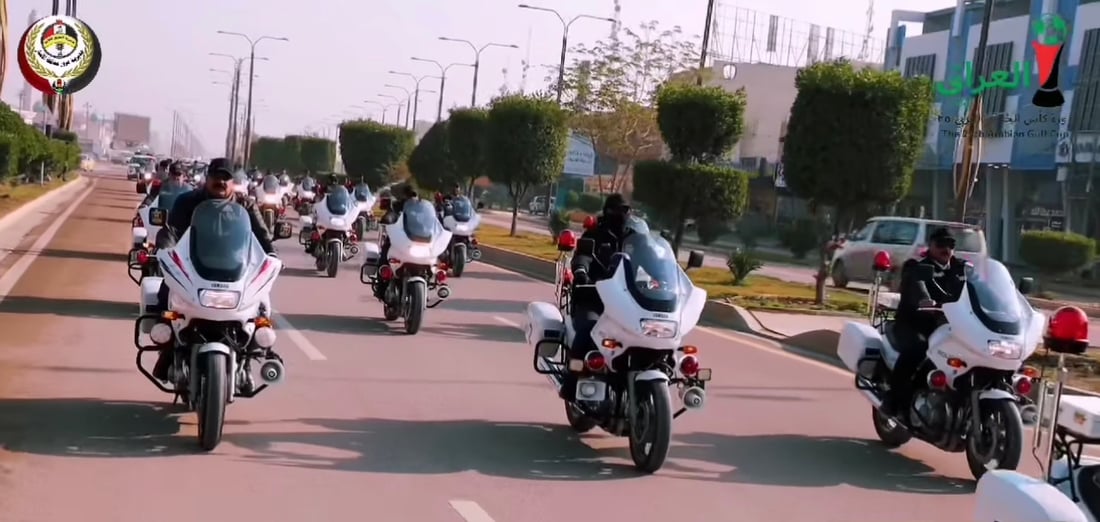 مرور الأنبار يهرع إلى البصرة.. الدراجات تقطع 700 كم لإسناد خليجي 25