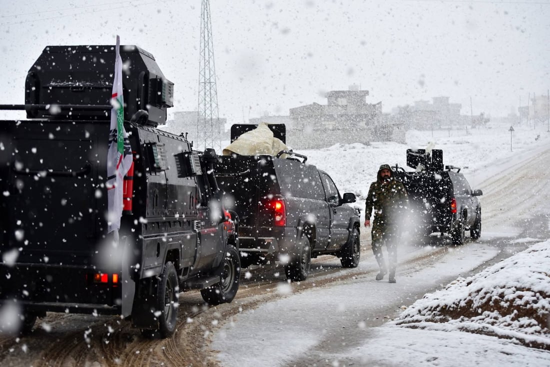 الحشد الشعبي تحت الثلوج على الحدود السورية (فيديو + صور)