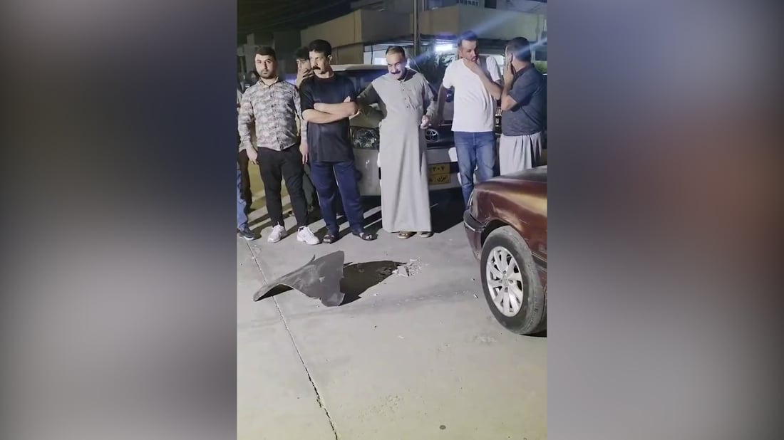 شاهد: جسم حربي يسقط بين منازل المواطنين في كركوك
