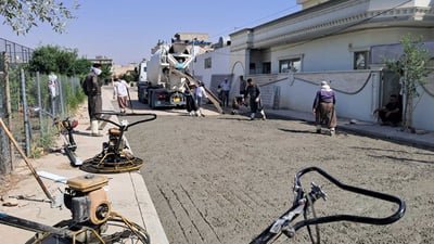 لە زەڕایەن دوو کۆڵان کۆنکرێت کران