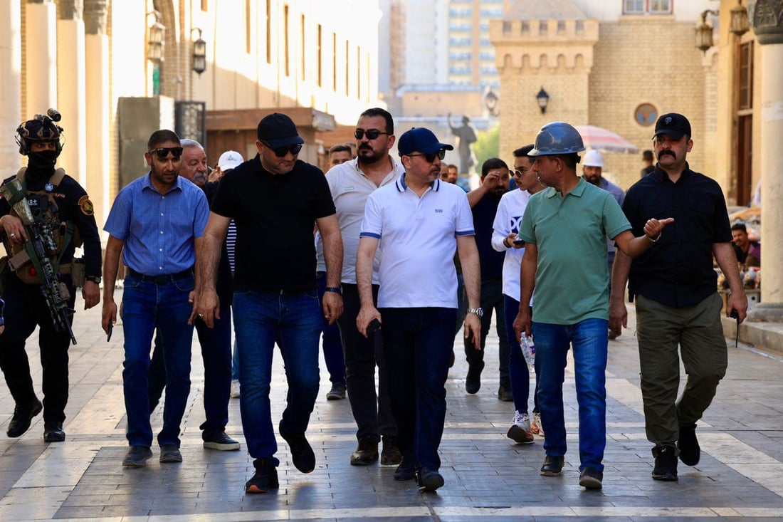 صور قبل الافتتاح للشارع الممتد من سوق السراي إلى ساحة السفير