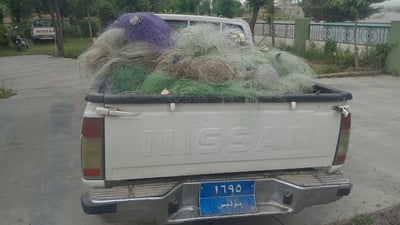شرطة غابات حلبجة تصادر 30 شبكة صيد غير قانونية في بحيرة سيروان