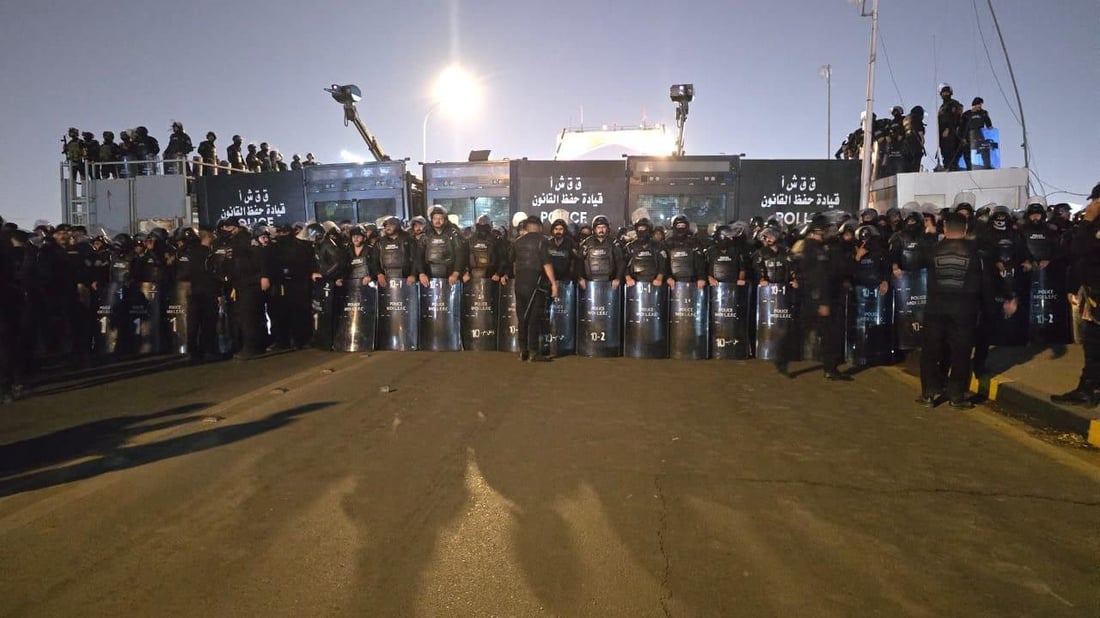 صور: قوات حفظ النظام تنتشر في الجادرية.. أول مظاهرة لمساندة إيران