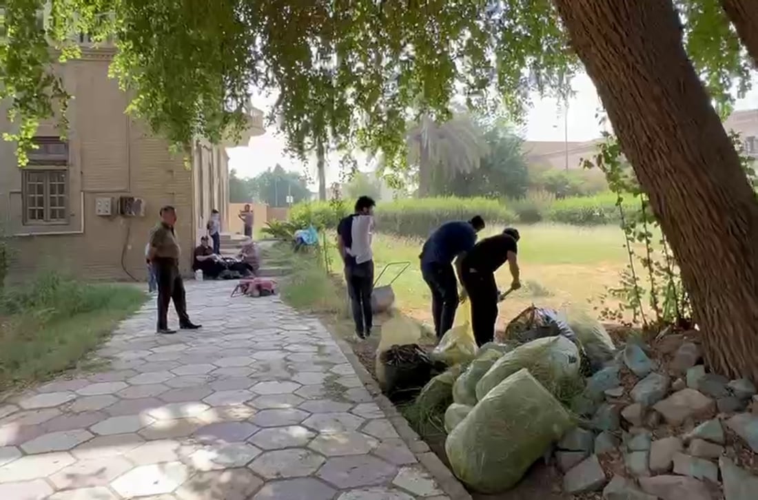 الأيادي الخضراء تعيد منزل رشيد عالي الكيلاني الى الواجهة (صور)
