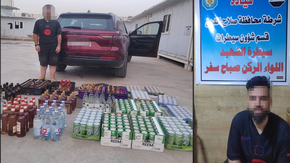 پیاوێک بە 13 کارتۆن کحولی قاچاخەوە گیرا