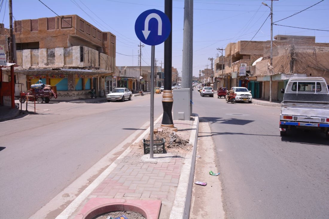 صور: شوارع بلد أجمل.. إشارات مرورية لأول مرة والشتلات قادمة