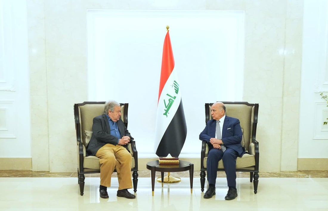 صور: الأمين العام للأمم المتحدة أنطونيو غوتيريش يصل إلى بغداد
