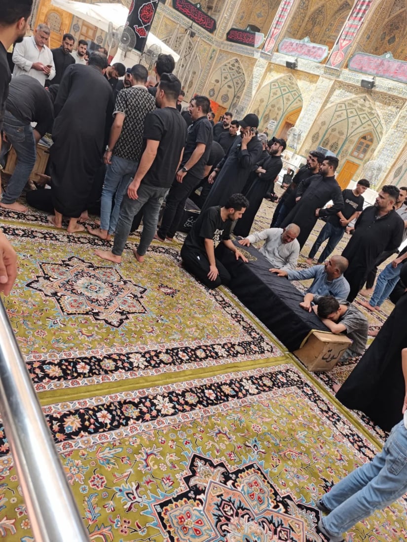صور: وصول جثامين ضحايا حريق الكوت إلى مرقد الإمام علي في النجف