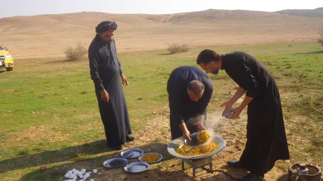 Camping enthusiasts explore the scenic Iraqi desert in Samawah