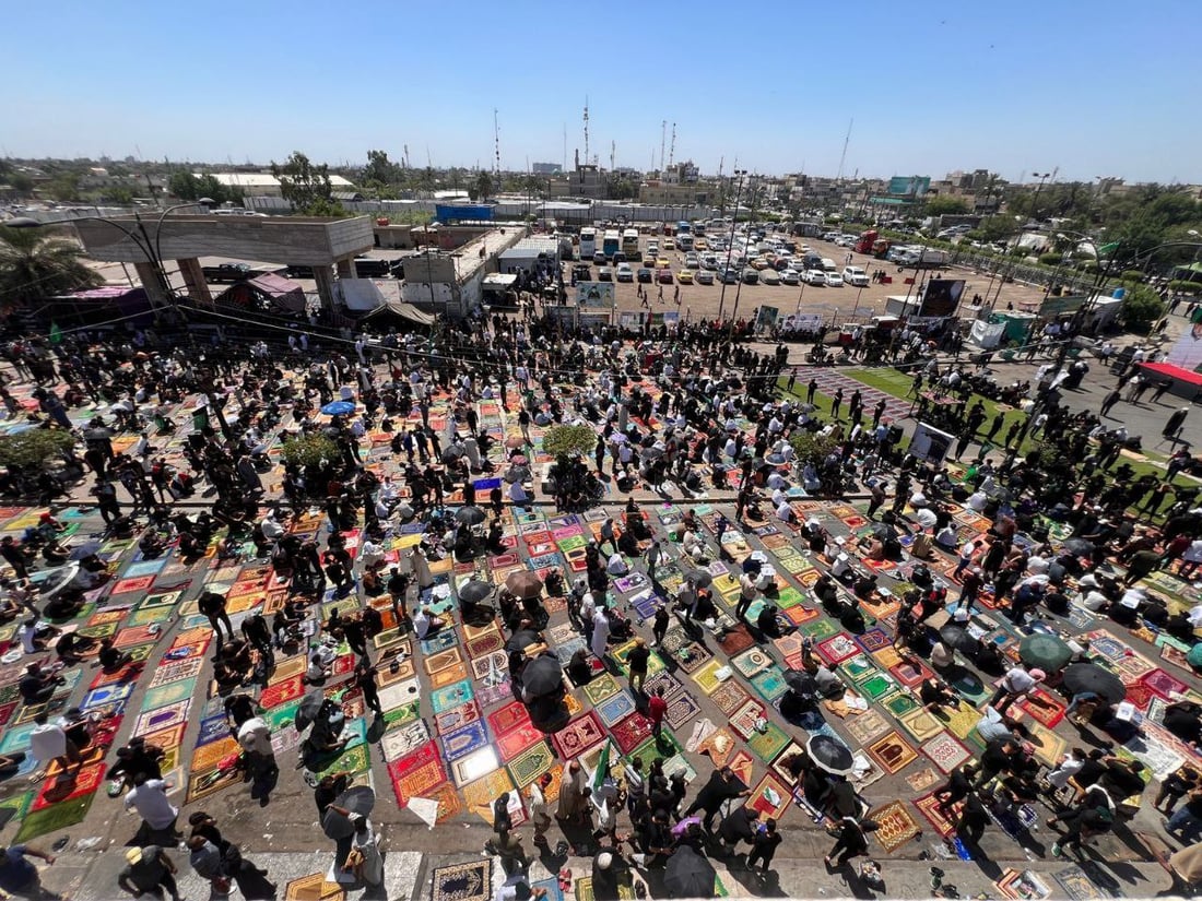 صور من بغداد الكرخ: الصدريون يحتشدون في الشعلة لأداء صلاة الجمعة الموحدة