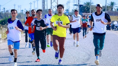 صور: ماراثون على ضفة الفرات شمال البصرة.. 250 مشاركاً و”للرجال فقط”