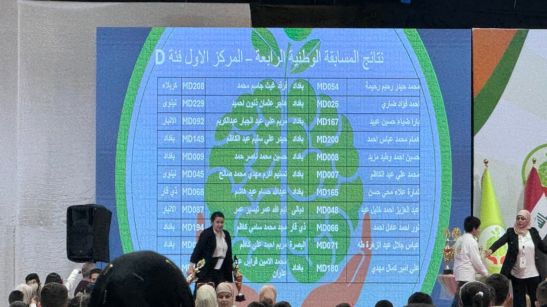 صور: احتفال بطريقة أيمن حسين.. 1000 عبقري رياضيات تسابقوا في بغداد: كلنا فائزون