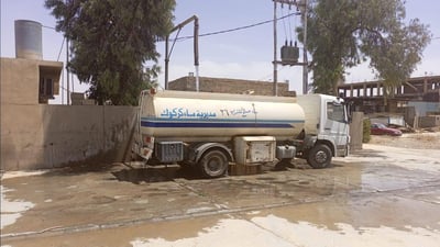 كركوك ترسل 12 حوضية ماء إلى النجف خدمة لزوار الأربعينية