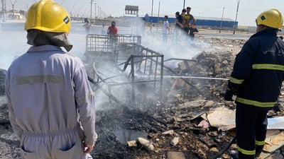 الحيانية: “مدمنون” يضرمون النار في محطة غسيل عشوائية (فيديو +صور) خاصة