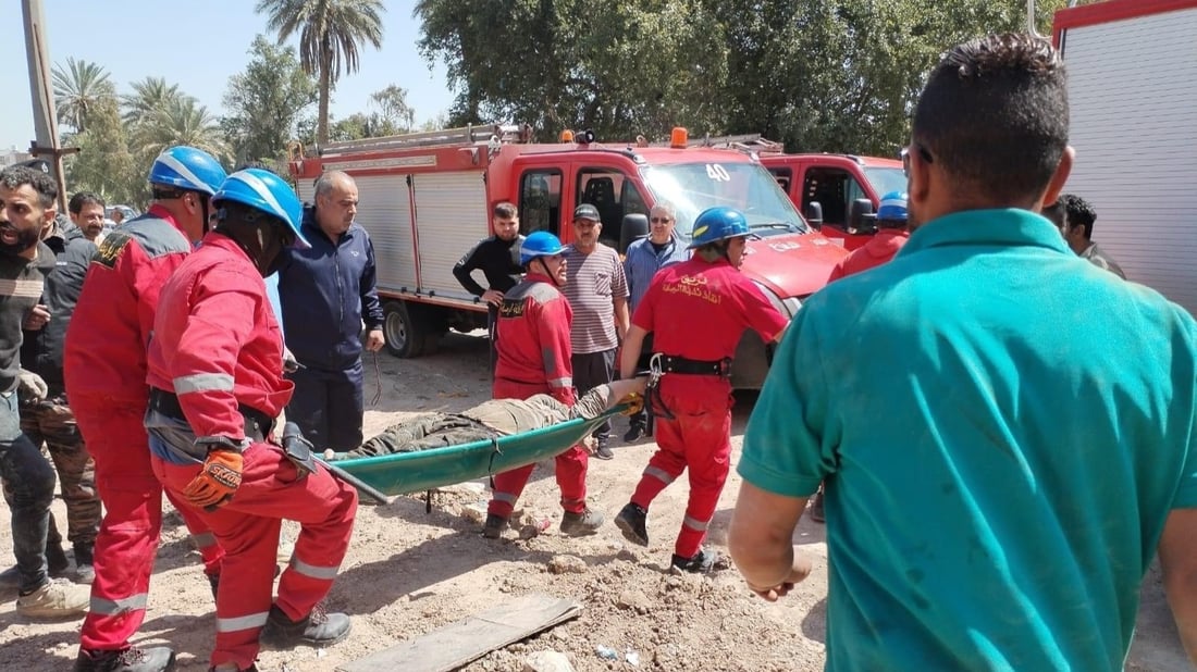 الدفاع المدني تنقذ 8 عمال من انهيار أجزاء بناية في بغداد