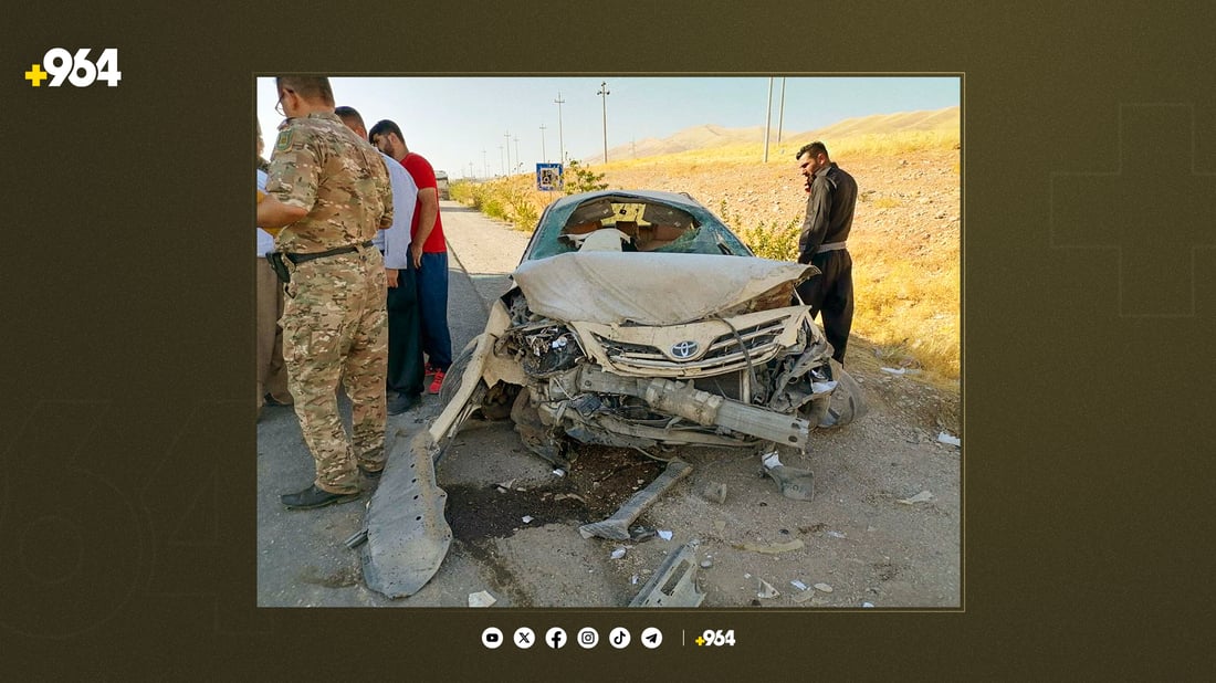 تاکسییەک چووە سایدی بەرامبەری و شۆفێرەکەی بریندارە