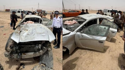 ئۆتۆمبێلێک وەرگەڕا؛ دوو کەس گیانیان لەدەستدا و سێی دیکەش برینداربوون