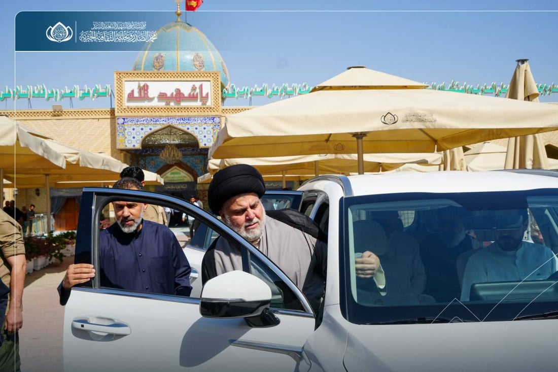 بعد تهديدات الاغتيال.. الصدر يزور مرقد والده في النجف