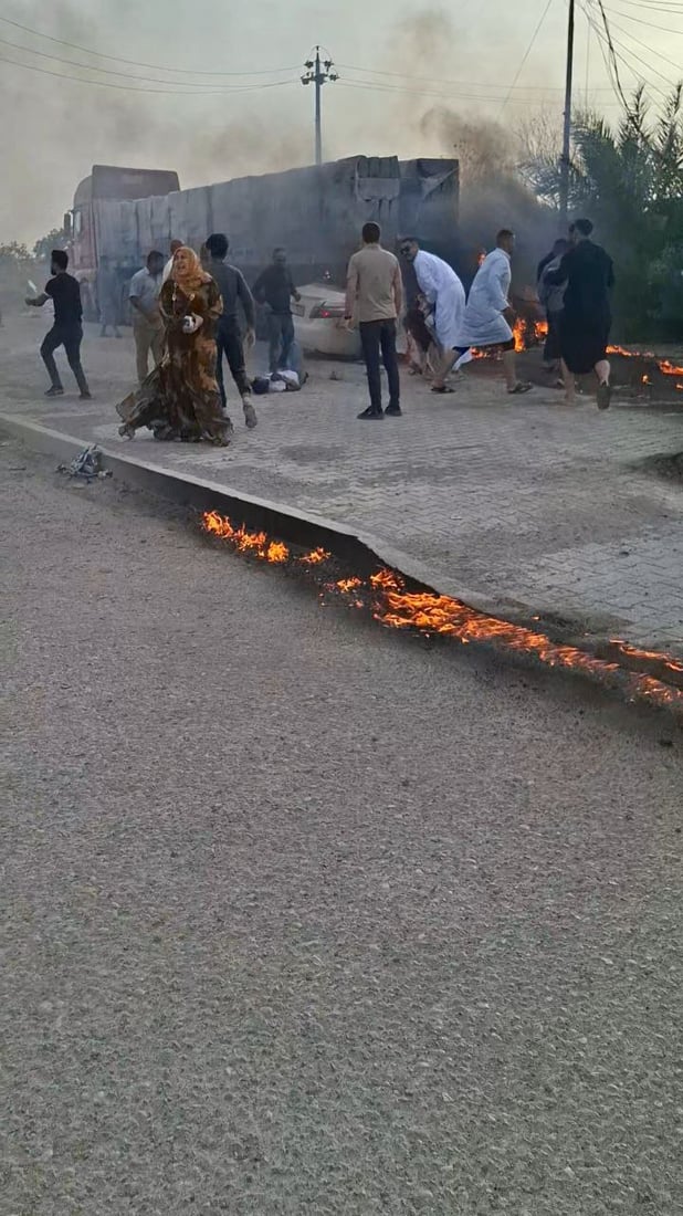 فاجعة في موكب زفاف وسط كركوك.. مصرع الأب حرقاً وإصابة زوجته وبناته بحادث سير