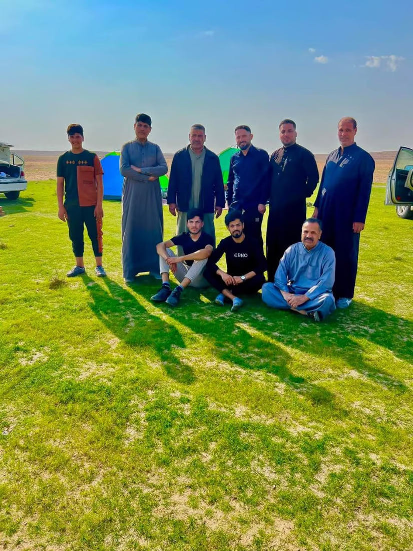 Camping enthusiasts explore the scenic Iraqi desert in Samawah