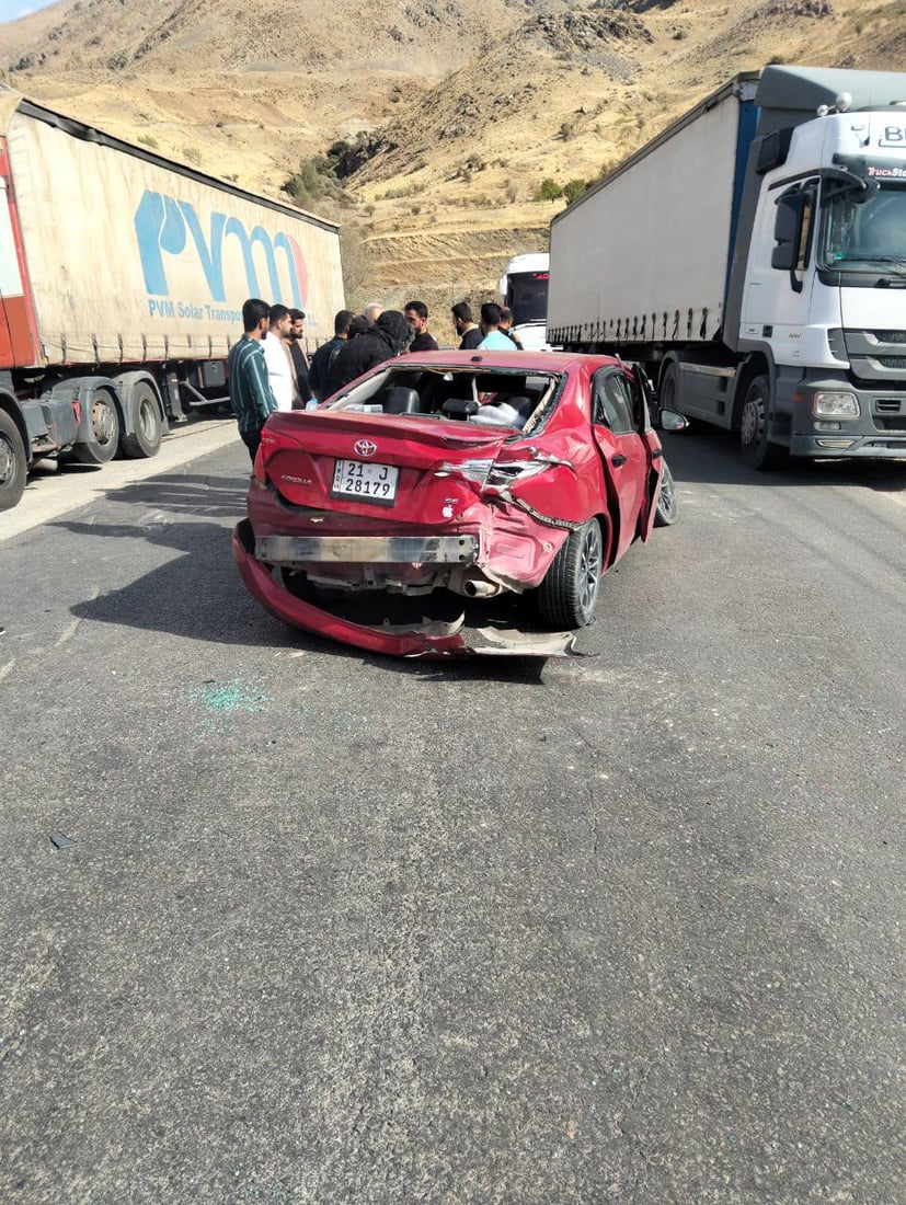 بە رووداوێکی هاتوچۆ پێنج کەس بریندار بوون 