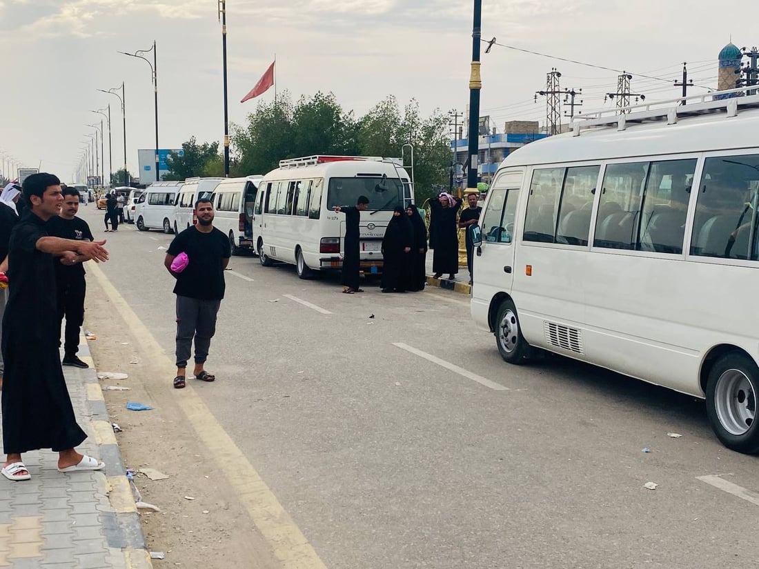 صور من العمارة: المنشآت تنقل أهل ميسان إلى كربلاء والنجف لقضاء العيد