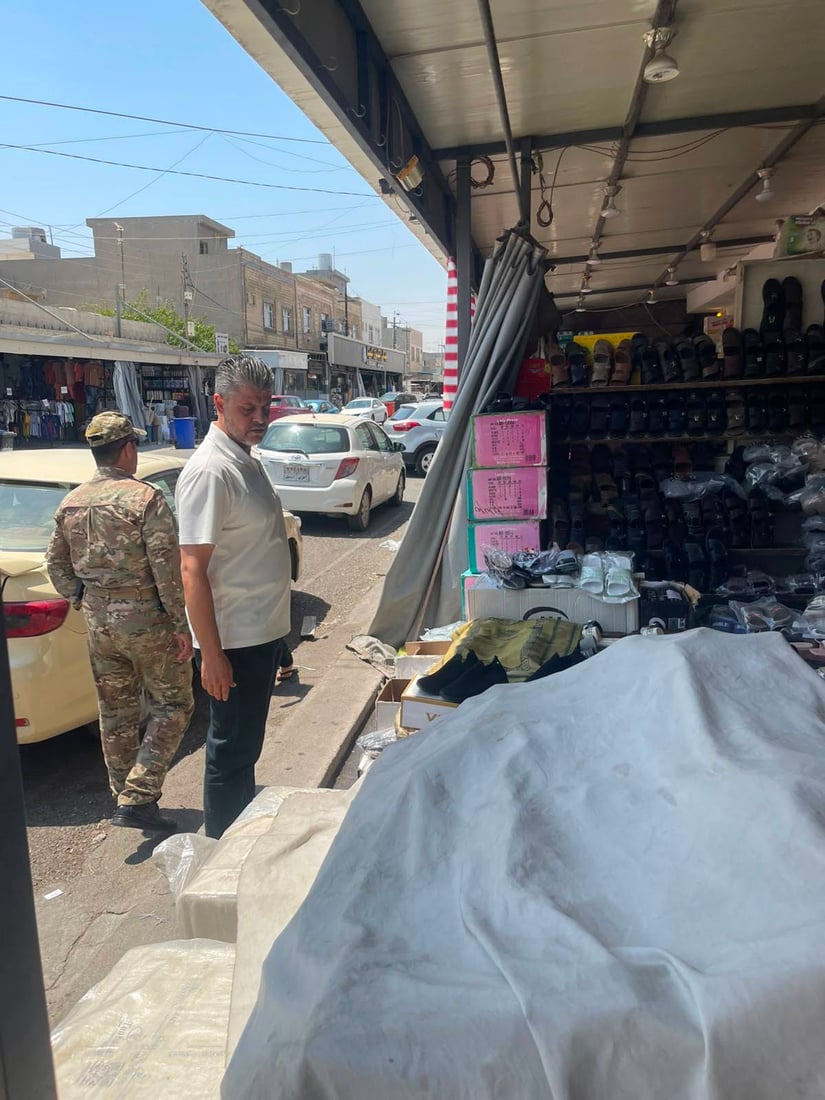 شۆستەی دوو بازاڕی هەولێر لە کەلوپەلی دوکانداران و عارەبانە پاککرایەوە