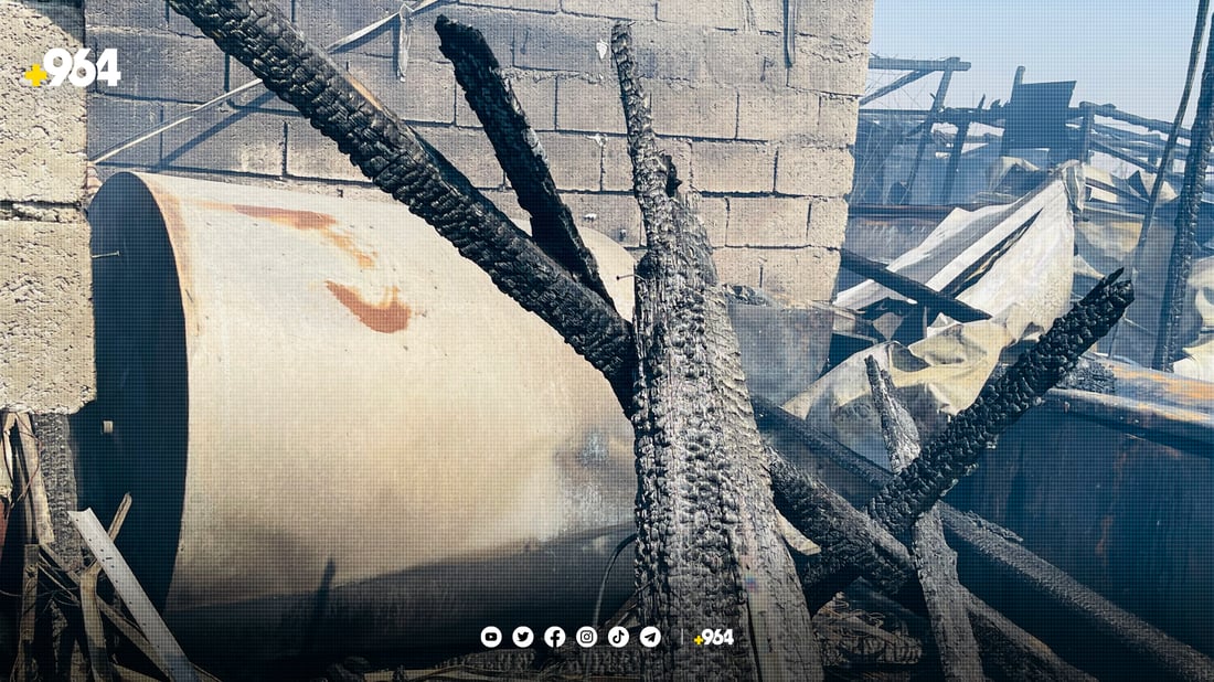 عیماد بە دیار ماڵە سووتاوەکەیەوە دەڵێت: هەموو شت چوو