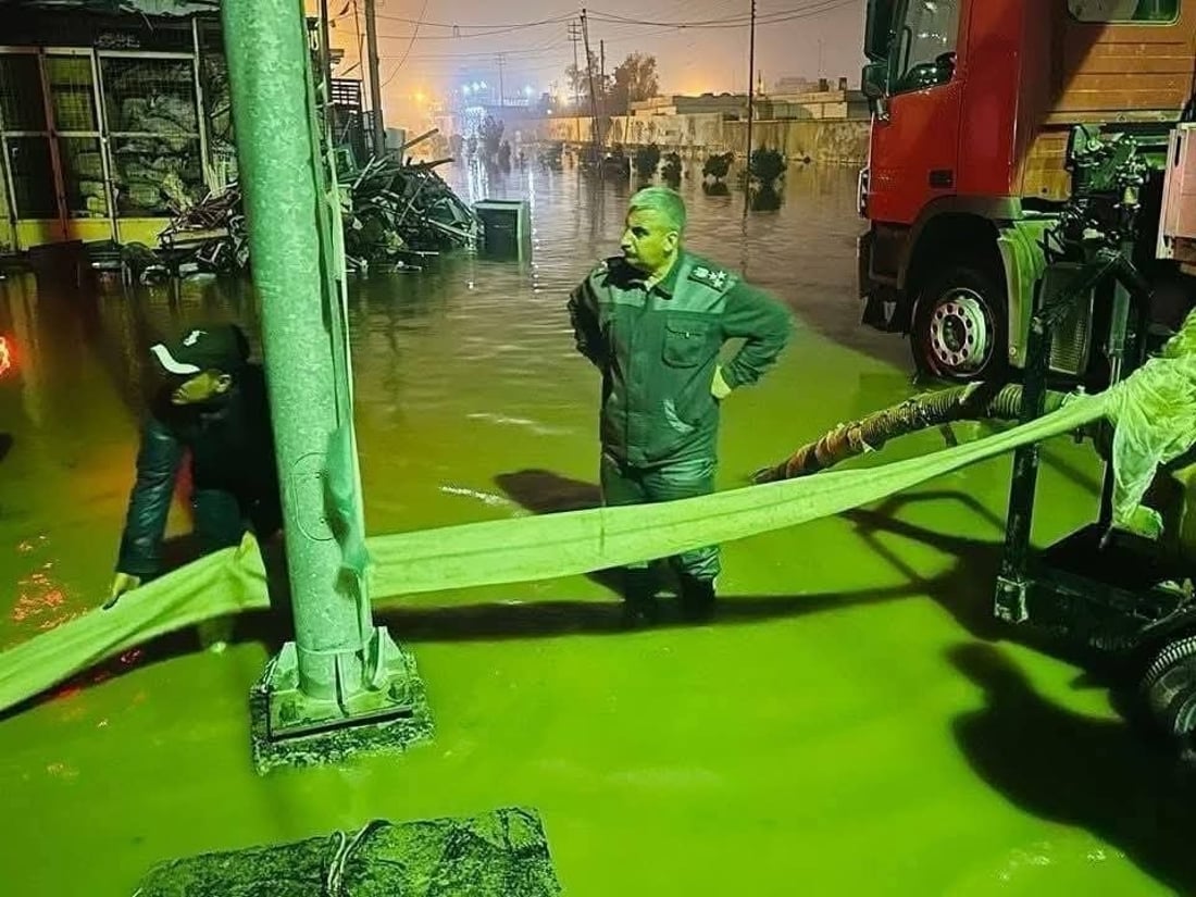 لە بەغدا پەمپی 17 شارەوانی خەریکی باراناوەکەن