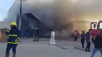 شاهد: حريق ضخم يلتهم “مول الجواهر” في تلعفر