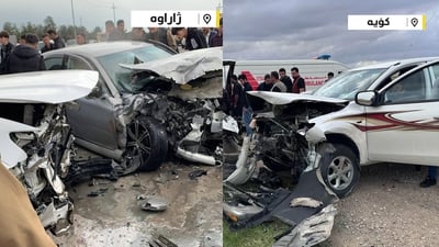 لە دوو رووداوى هاتوچۆدا حەوت کەس بریندار بوون