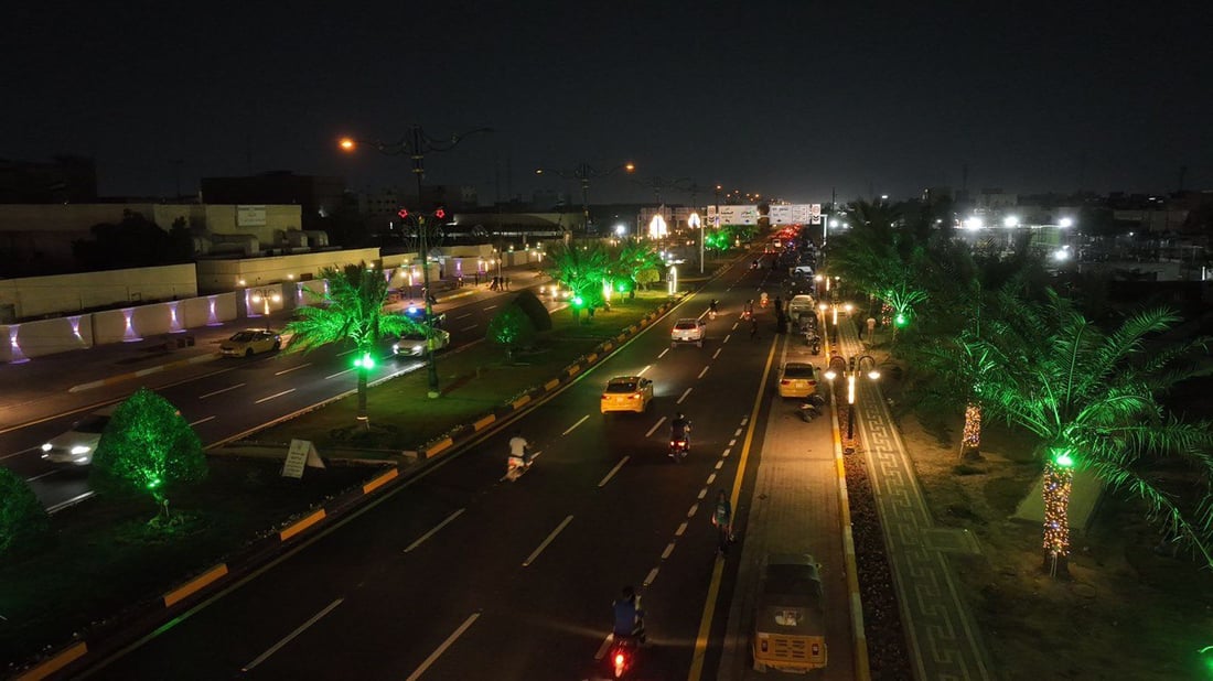 صور: من قناة الجيش حتى تقاطع 55.. أمانة بغداد تكمل تطوير شارع الجوادر