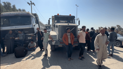 فيديو: أصحاب الشاحنات في الديوانية يحتجّون بعد تقليل حصتهم الوقودية