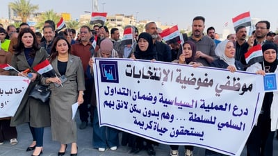 IHEC staff protest in Baghdad over stalled housing project, demand ‘right to housing’