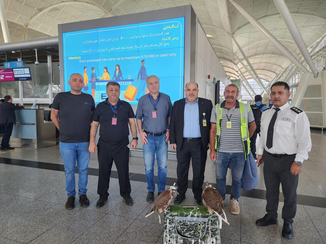 دوو باڵندەى جۆرى “باز” لە فڕۆکەخانەى نیودەوڵەتى هەولێر دەستیان بەسەرداگیرا